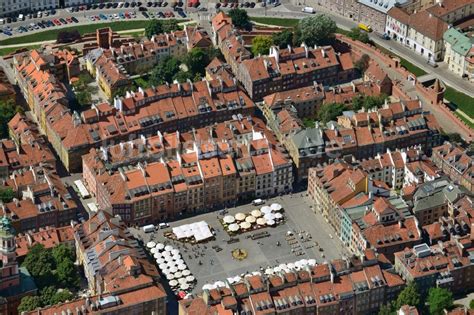 Luftbild Warschau Kern Zentrum Der Historischen Warschauer Altstadt