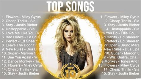 Top Songs Sia Justin Bieber Rihanna Miley Cyrus Dua Lipa