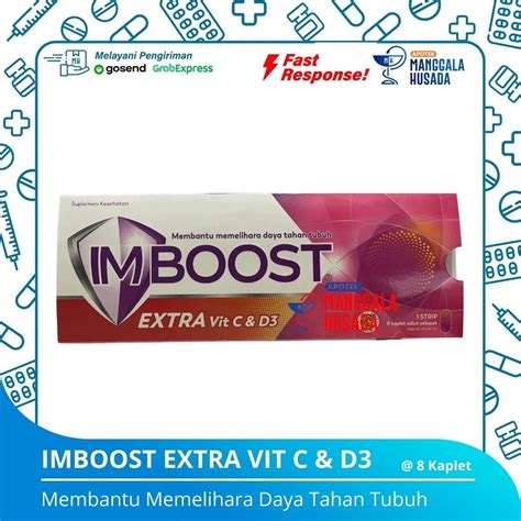 Jual IMBOOST EXTRA VIT C D3 PER AMPLOP 8 KAPLET Shopee Indonesia