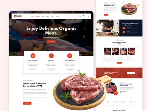 Corvex - Butcher & Meat Shop Web Design by Md Azizur Rahman for Template Path: UI/UX Design ...