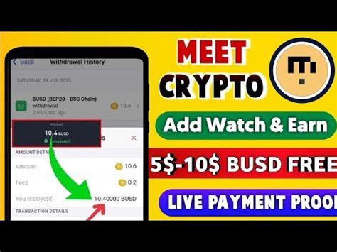 Meet Crypto Website Trick Ads Watch And Earn Busd Busd Withdraw