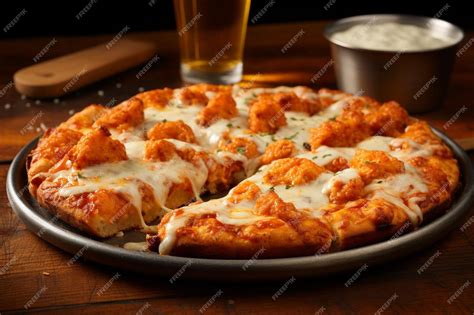 Premium Photo Buffalo Chicken Ranch Pizza Combo Platter