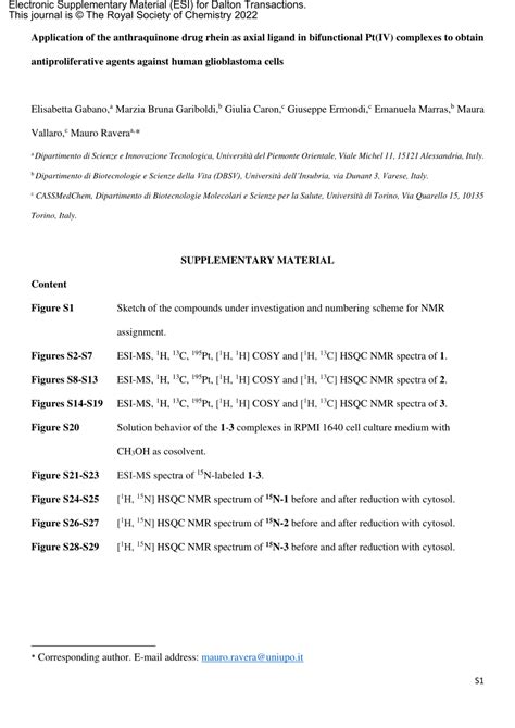 Pdf Application Of The Anthraquinone Drug Rhein As Axial Ligand In