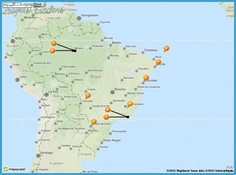 Brazil Map Tourist Attractions Travelsfinderscom