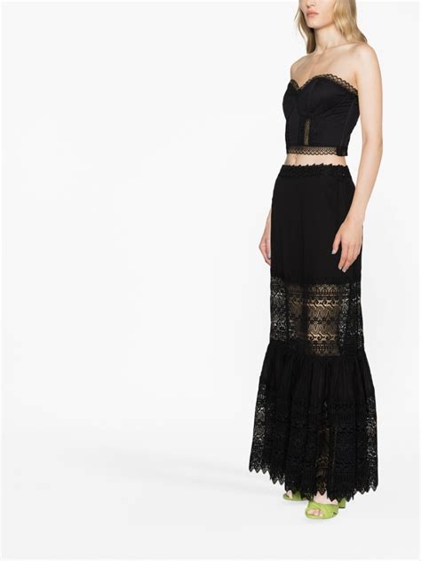 Charo Ruiz Ibiza Viola Guipure Lace Maxi Skirt Black FARFETCH UK