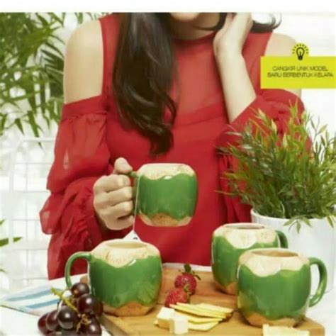 Jual Gelas Kelapa Muda Nanas Mug Keramik Coconut Pineapple Mug 3D