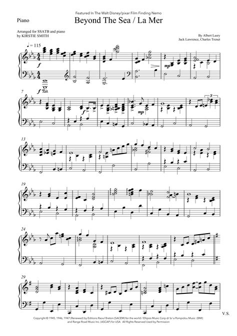 Beyond The Sea Arr Kirstie Smith By Bobby Darin Sheet Music For Easy Piano At Sheet Music Direct