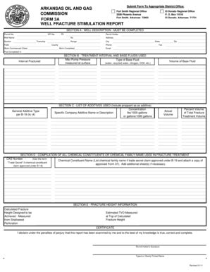 Fillable Online Aogc State Ar Form A Well Fracture Stimulation