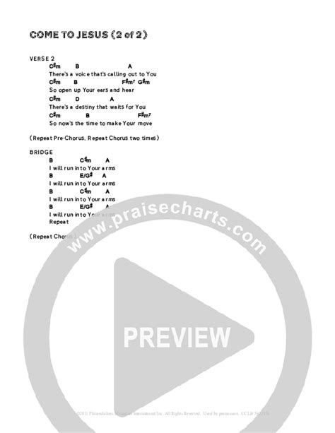 Come To Jesus Chords Pdf Planetshakers Praisecharts