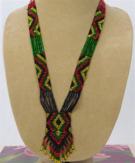 Western Fringe Beaded Native Indian Aztec Navajo Necklace Etsy