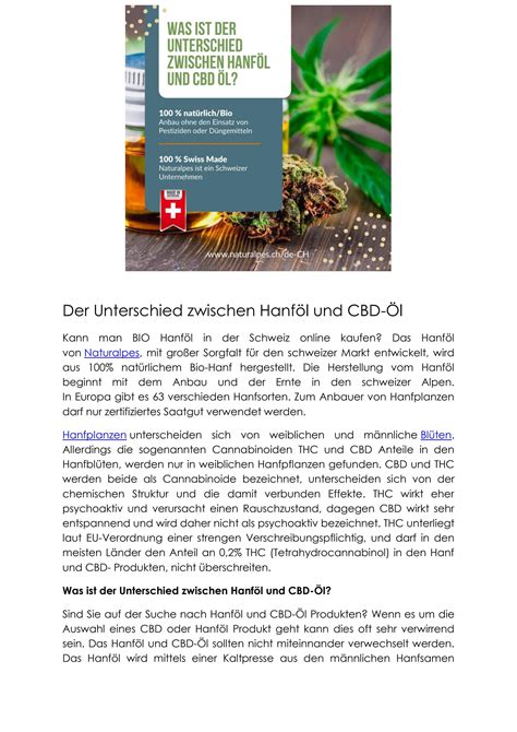 Der Unterschied Zwischen Hanf L Und Cbd L By Business Schweiz Issuu