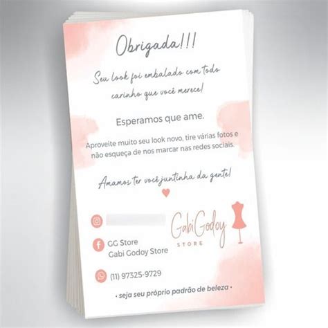 1000 Cartinha Agradecimento Personalizada Carta Para Cliente