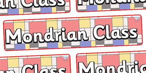 FREE Mondrian Themed Classroom Display Banner Twinkl