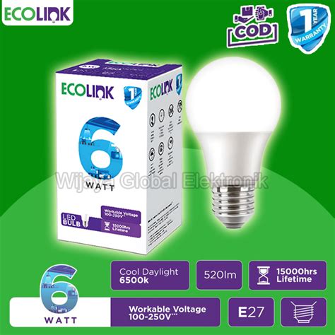 Jual Lampu Bohlam Led Ecolink W Watt W Garansi Resmin Tahun