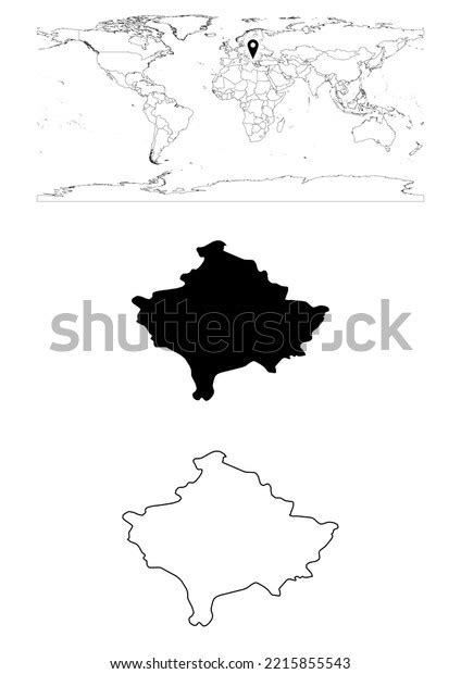 Vector Kosovo Map Map Kosovo Showing Stock Vector (Royalty Free ...