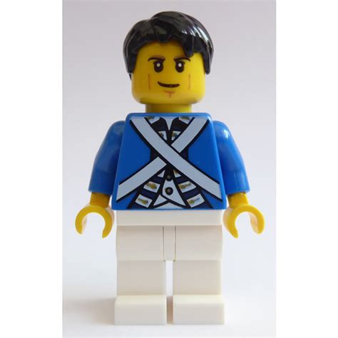 Lego Pirates Chess Bluecoat Soldier With Cheek Lines And Black Tousled