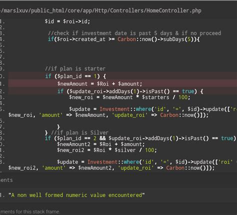 Laravel Errorexception E Notice A Non Well Formed Numeric Value