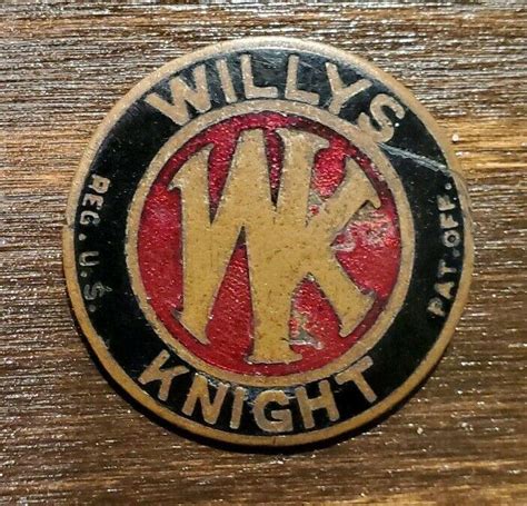 Willys Overland Knight 1920s Radiator Car Emblem Enamel Porcelain Sign