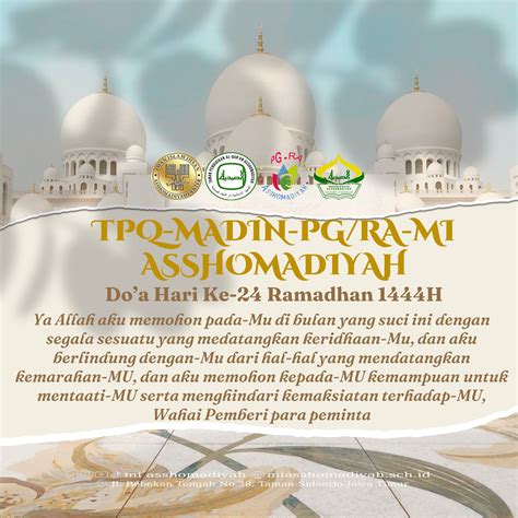 Doa Hari Ke Ramadhan Madrasah Ibtidaiyah Asshomadiyah