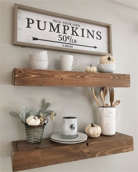 Decorating Floating Shelves For Fall Kitchen Decor Decor Floating Shelves