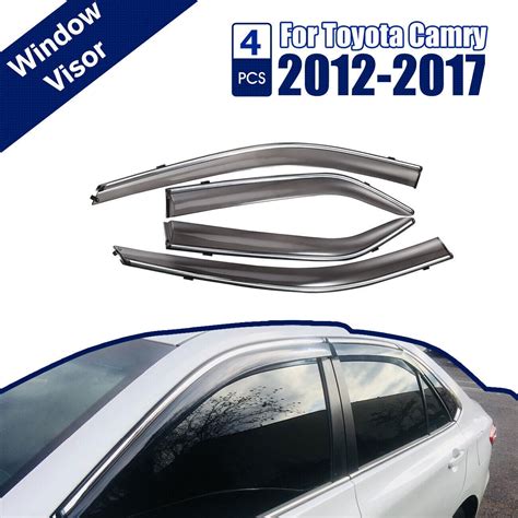 Chrome Window Visor Vent Sun Rain Guard Shade Deflector For