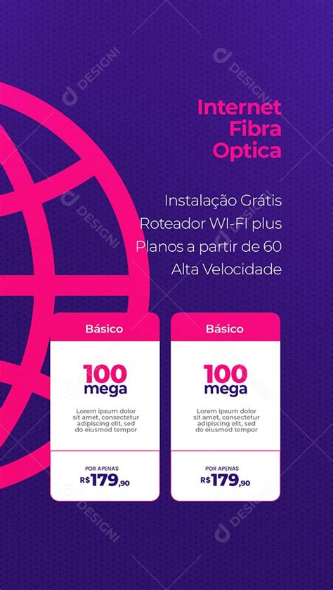 Story Internet Fibra Óptica 100 Mega Provedor Social Media PSD Editável