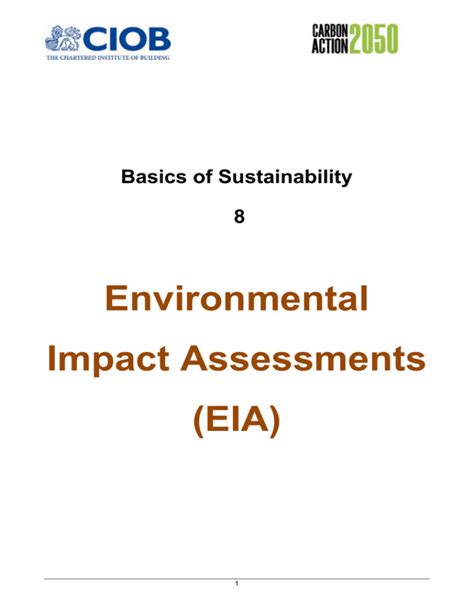 Environmental Impact Assessments Eia