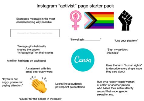 Instagram Activist Page Starter Pack R Starterpacks Starter