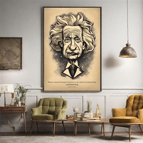 Albert Einstein Cartoon Printable Art Einstein Quote Poster Einstein Figure Einstein Art