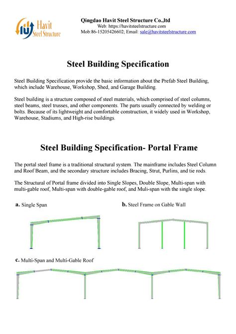 Steel Building Specification-Havit Steel Structure by Havit Steel ...