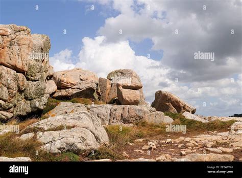 Bizarre Boulders On The Cote De Granit Rose Pink Granite Coast In