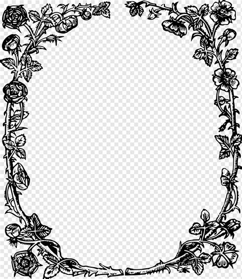 England Tudor Period Public Domain Rose Frame Monochrome World