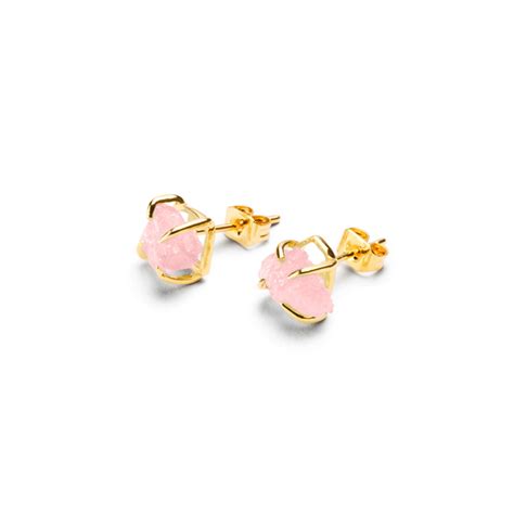 Rose Quartz Stud Earrings