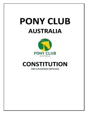 Fillable Online PONY CLUB AUSTRALIA LIMITED PCA Fax Email Print