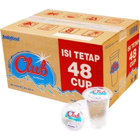 Jual Club Air Mineral Gelas 220 Ml Dus 48 Cup Shopee Indonesia