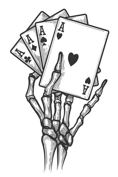 Skeleton Hand Drawing Ideas Skeleton Playing Cards