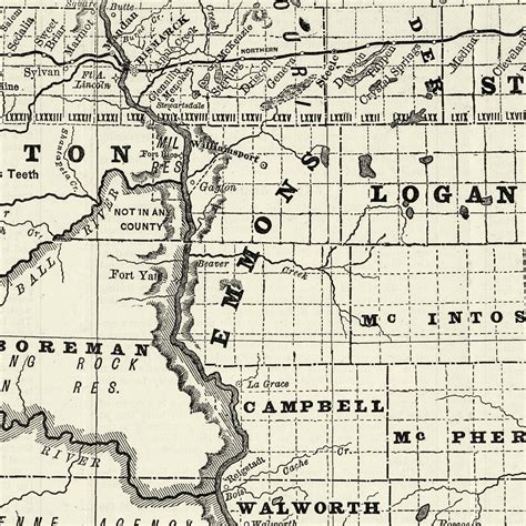 Vintage Map of Dakota Territory 1888 by Ted's Vintage Art