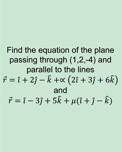 Cartesian Equation Of A Plane