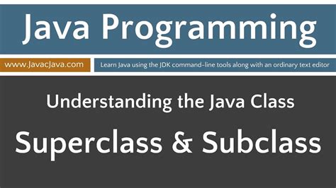 Learn Java Programming Inheritance Superclass And Subclass Tutorial Youtube