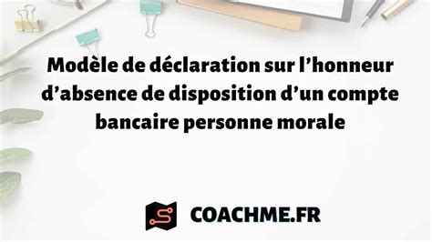 Mod Le De D Claration Sur Lhonneur Dabsence De Disposition Dun