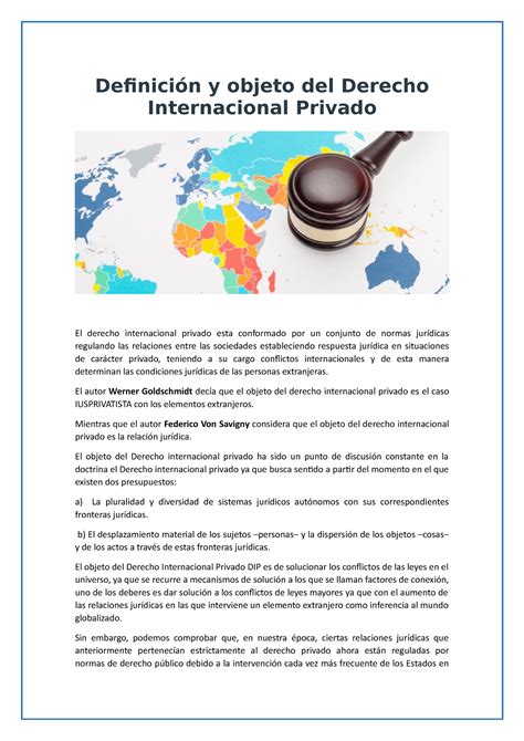 Foro Definici N Y Objeto Del Derecho Internacional Privado Definici N