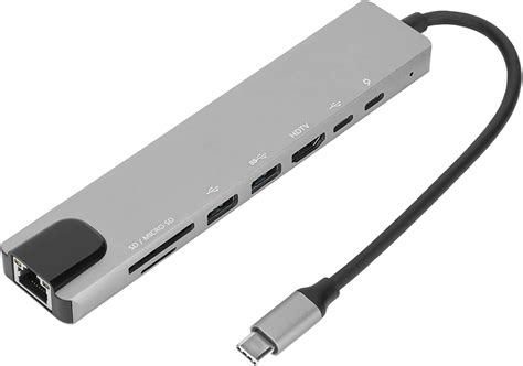 Amazon 8 In 1usb C ハブ、usb C ハブ マルチポート アダプター 87w 4k Hd 高速充電 5gbps 2 Usb Sd Tf Rj45 タイプ C Usb C