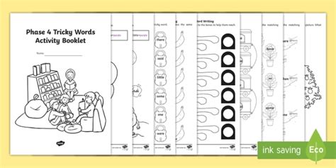 Phase 4 Phonics Tricky Words Activity Booklet Teacher Made