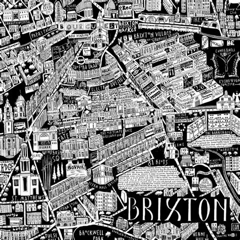 Brixton Illustrated Map by Caroline Harper - Studio 73