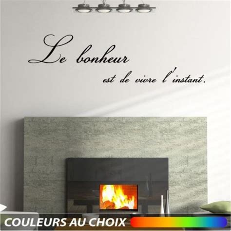 Sticker Mural Texte Phrase Citation Bonheur Cm Muraux Stickers