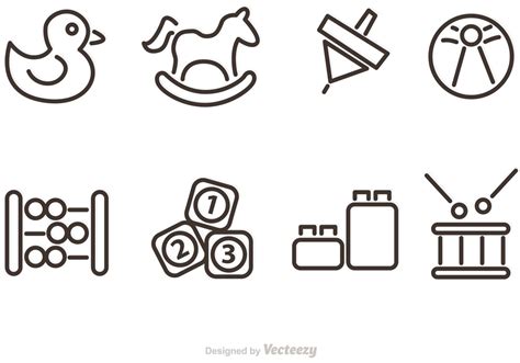 Outlined Baby Toy Vector Icons Download Free Vector Art Stock