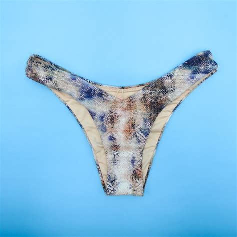 Victorias Secret Snake Print Small Deep Cut Thong Bikini Bottom VS Swimsuit New EBay