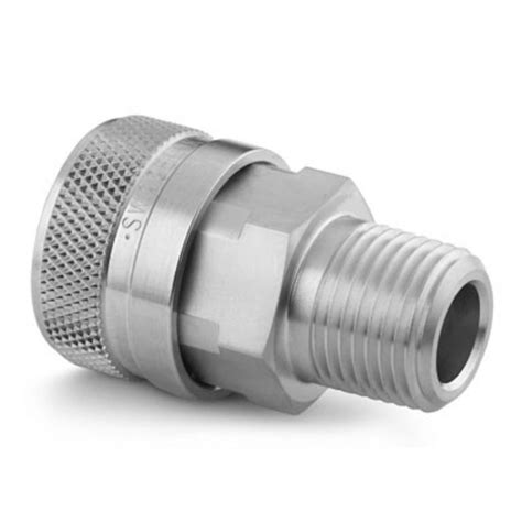 Stainless Steel Full Flow Quick Connect Body, 1.7 Cv, 1/4 in. Male NPT ...