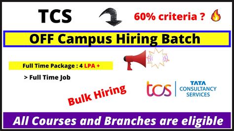 Tcs Hiring Latest Off Campus Hiring Apply Fast Bulk Hiring Tcs