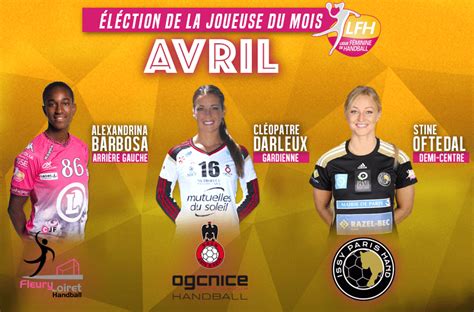 Lfh Elisez La Meilleure Joueuse Du Mois D Avril Ligue F Minine De